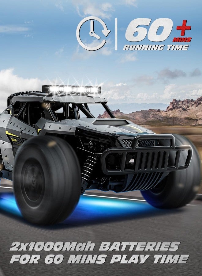 Tecnock RC Truck Car, 20+ KM/H High-Speed 4WD Remote Control Car, 2.4GHz Anti-Interference with Dual LED Headlights, Rechargeable Monster Truck - Ideal Outdoor Backyard Gifts for Boys & Teens - Image 3